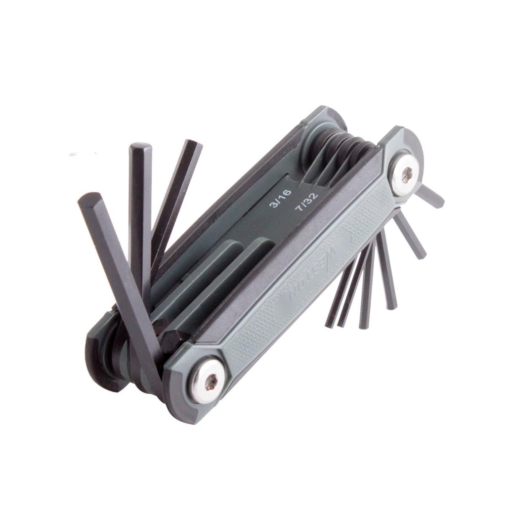 JUEGO 9 LLAVES NAVAJA 5/64"-1/4" HEX CRV  (PRECIO X PZA - EMPAQUE C/1 PZA)