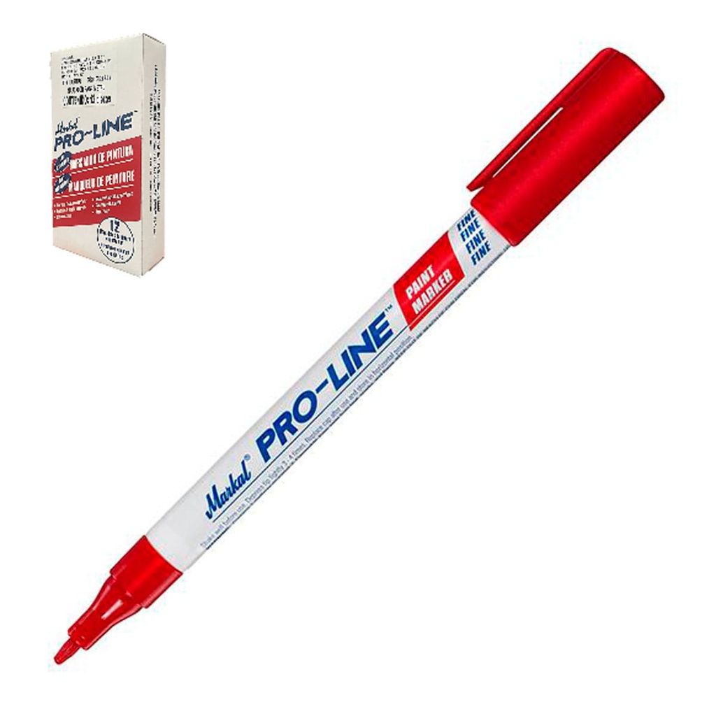 MARCADOR PUNTO FINO PROLINE ROJO (CAJA C/12 - PRECIO X PZA)