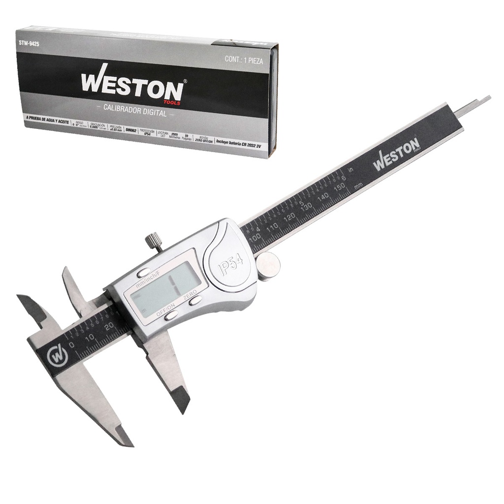 CALIBRADOR DIGITAL ACERO INOX. A PRUEBA D AGUA IP54 6"