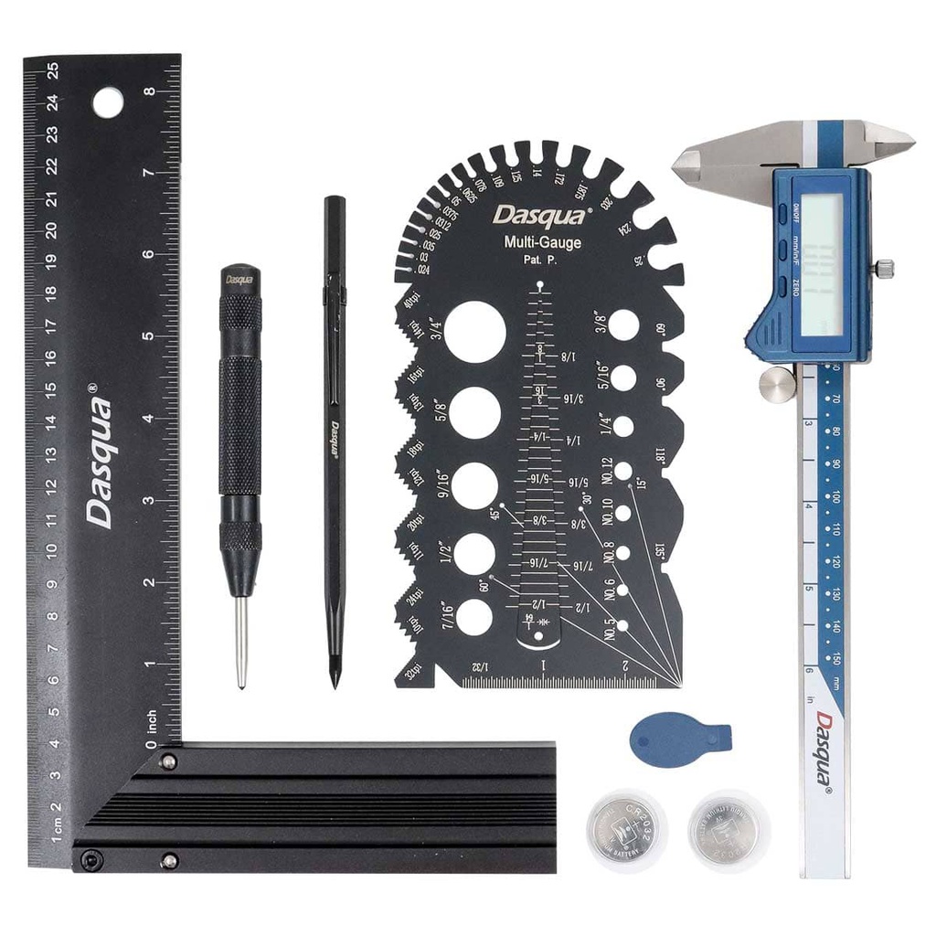 JUEGO DE MEDICION DE 5 PIEZAS C/CALIBRADOR DIGITAL