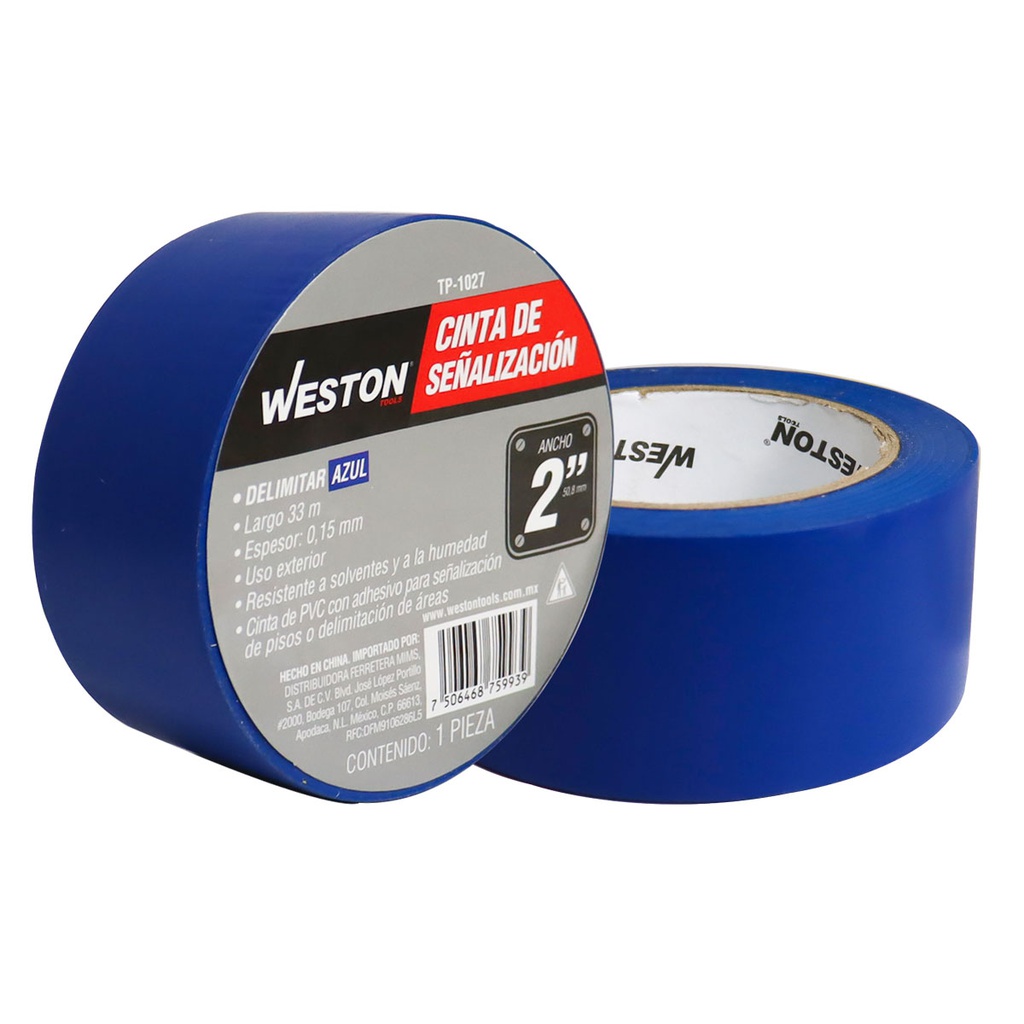 CINTA DE SEÑALIZACION AZUL 50mm X 33M (CAJA C/48 PZAS - PRECIO X PIEZA)