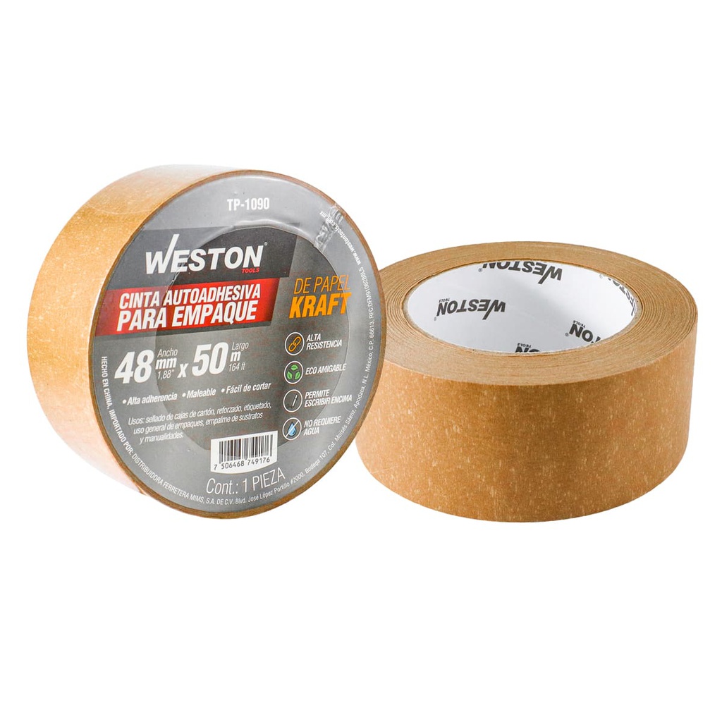 CINTA D/PAPEL KRAFT AUTOADHESIVA  mm X 50 m DEGRADABLE            