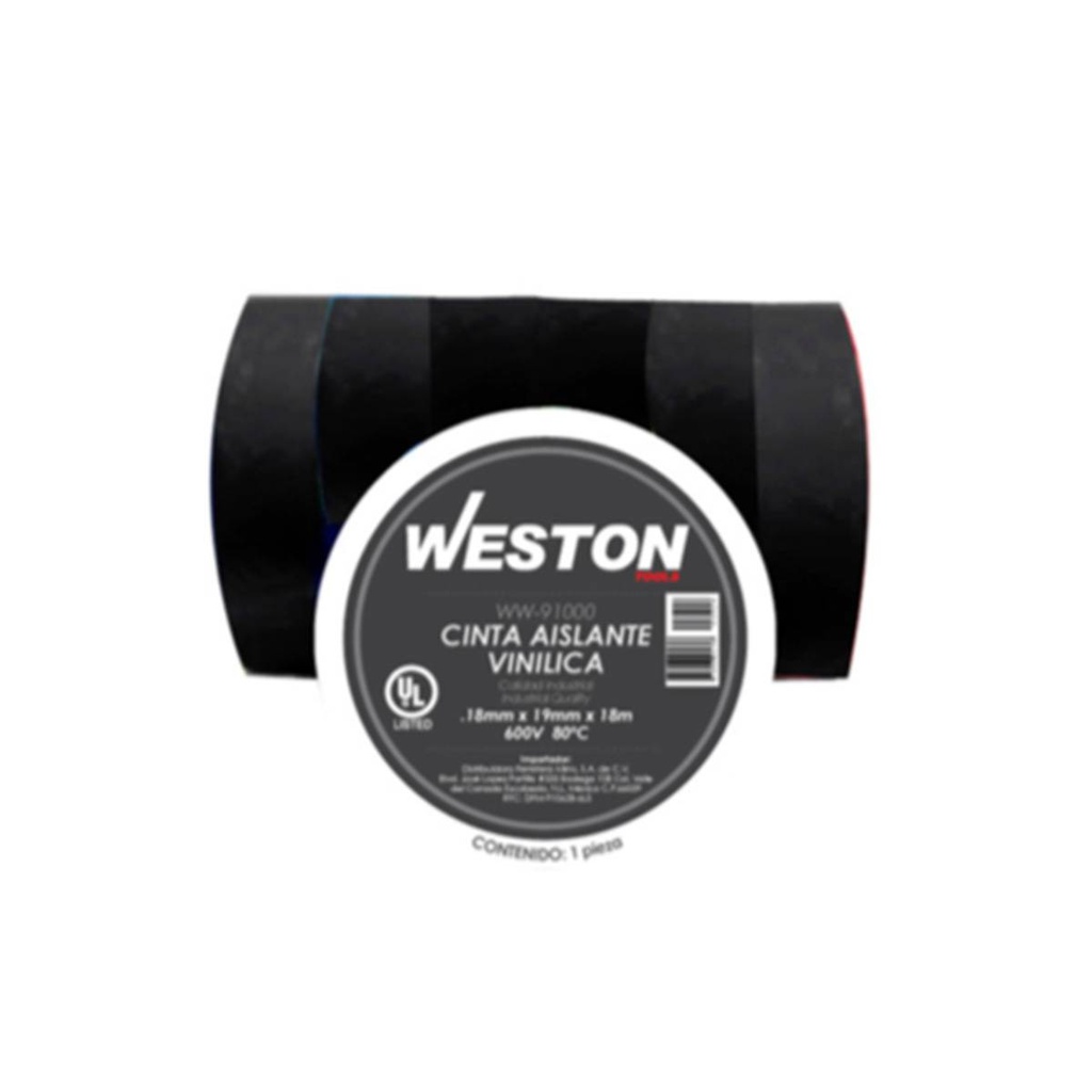 CINTA PARA AISLAR 18 m X 19 mm COLOR BLANCO (10 PIEZAS)