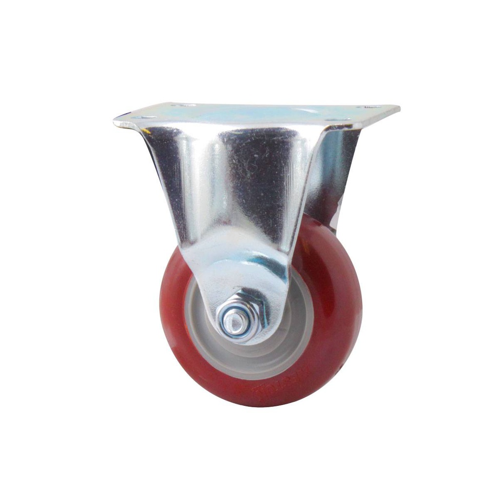 RODAJA MARRON PU FIJA 3X1-1/4"