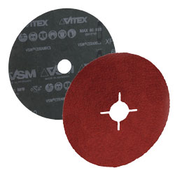 DISCO DE LIJA C40 BARRENO 4.5" X 7/8" CERAMICS PLUS INOX VSM XF885 4 RANURAS