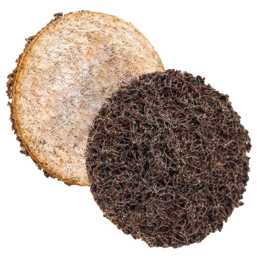 DISCO 4-1/2" FIBRA CAFE (COARSE)  (Precio x pieza - Empaque c/10 pzas)