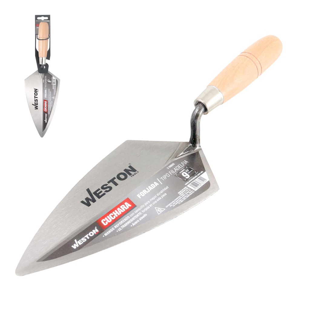 CUCHARA FORJADA TIPO FILADELFIA 9" MANGO D/MADERA