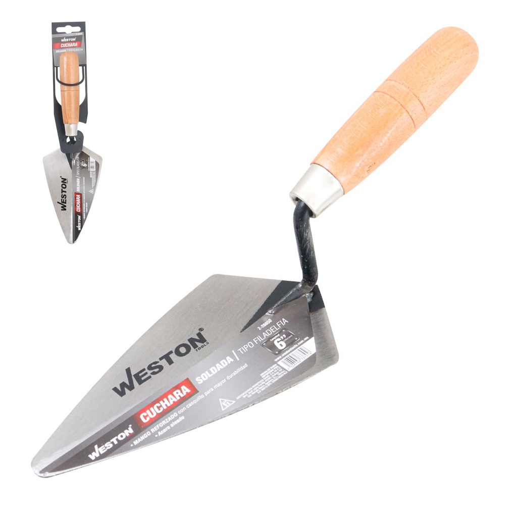 CUCHARA SOLDADA TIPO FILADELFIA 6" MANGO D/MADERA