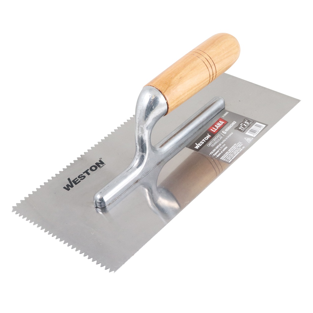 LLANA CANTO DENTADO TRIANGULAR 11" X 5" 10 REMACHES MANGO D/MADERA