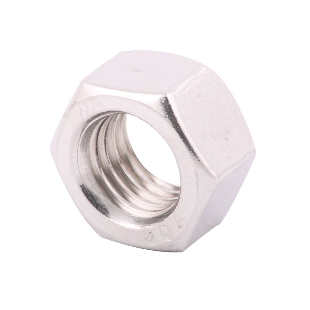 TUERCA HEXAGONAL  DE ACERO INOX. M10-1.50 (Precio x Caja c/100 pzas)