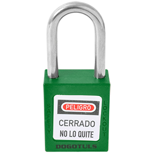 CANDADO BLOQUEO VERDE 38X44 GAN. ACERO