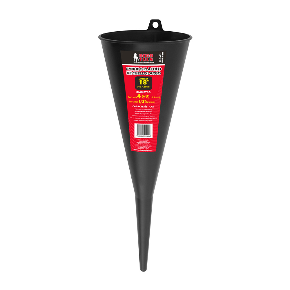 EMBUDO PLASTICO CUELLO LARGO 18" NEGRO