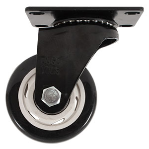 RODAJA PVC NEGRO GIRATORIA 3"