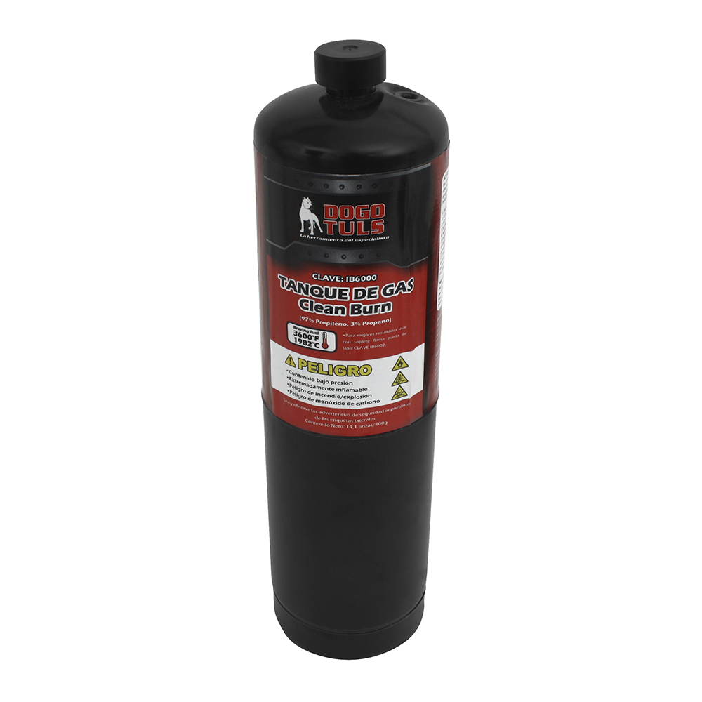 TANQUE GAS PROPILENO NEGRO 14 OZ DOGO
