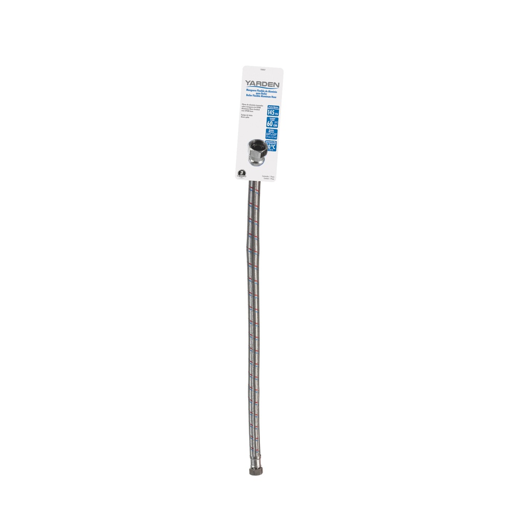 MANGUERA FLEXIBLE DE A. INOXIDABLE P/BOILER 60CM 3/4" X 1/2"