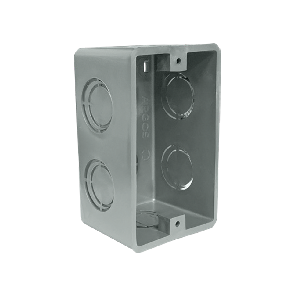 CAJA CUADRADA 3X3" GRIS