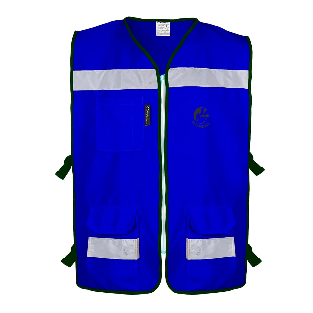 CHALECO RESCATISTA ABIERTO AZUL REY ALGODON/POLIESTER CON REFLEJANTE TALLA 2XG