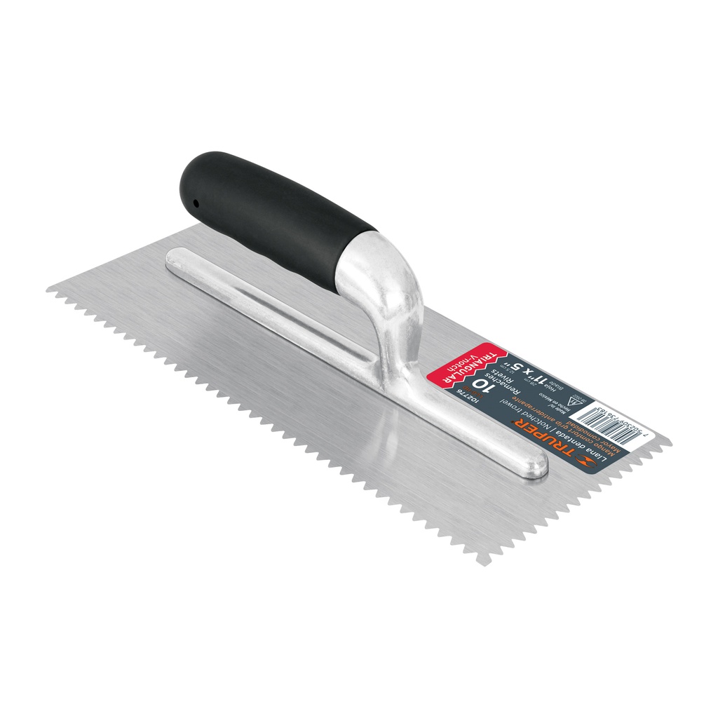Llana dentado triangular 11', 10 rem, mango comfort grip