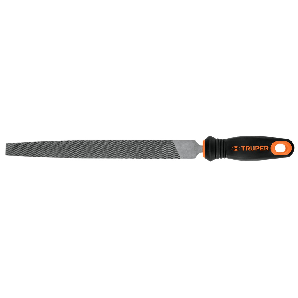 Lima plana bastarda 10' con mango doble inyeccion, Truper