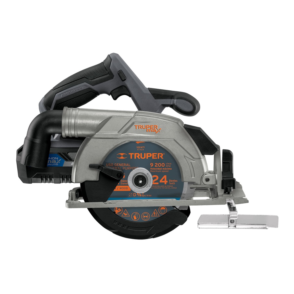 Sierra circular inalambrica 6-1/2', 20V, sin carbones