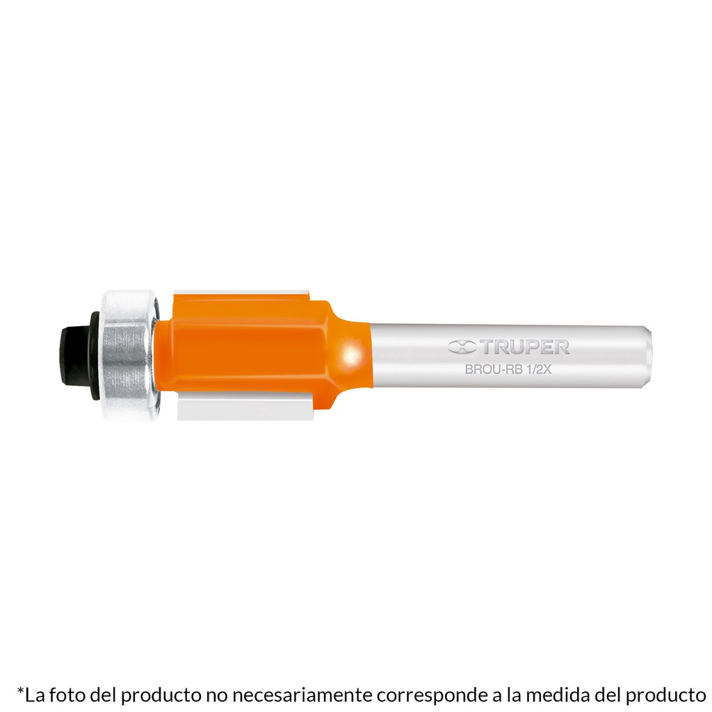 Broca para router, corte recto, 3/8' con balero, Truper