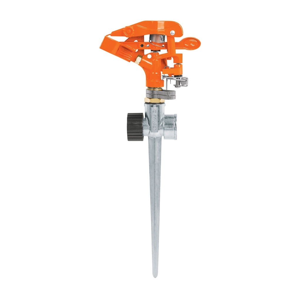 Aspersor metalico 11' dos vias, estaca metalica, Truper