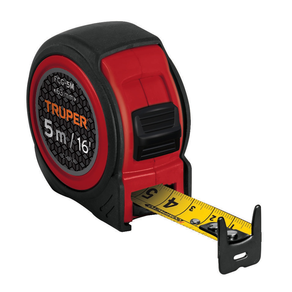 Flexometro compacto contra impactos 5 m cinta 19 mm, Truper