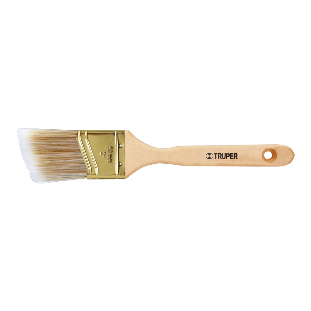 Brocha cerdas sinteticas 2' corte angular, mango de madera