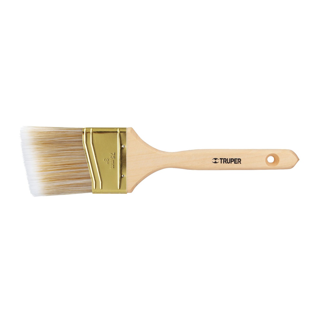 Brocha cerdas sinteticas 3' corte angular, mango de madera