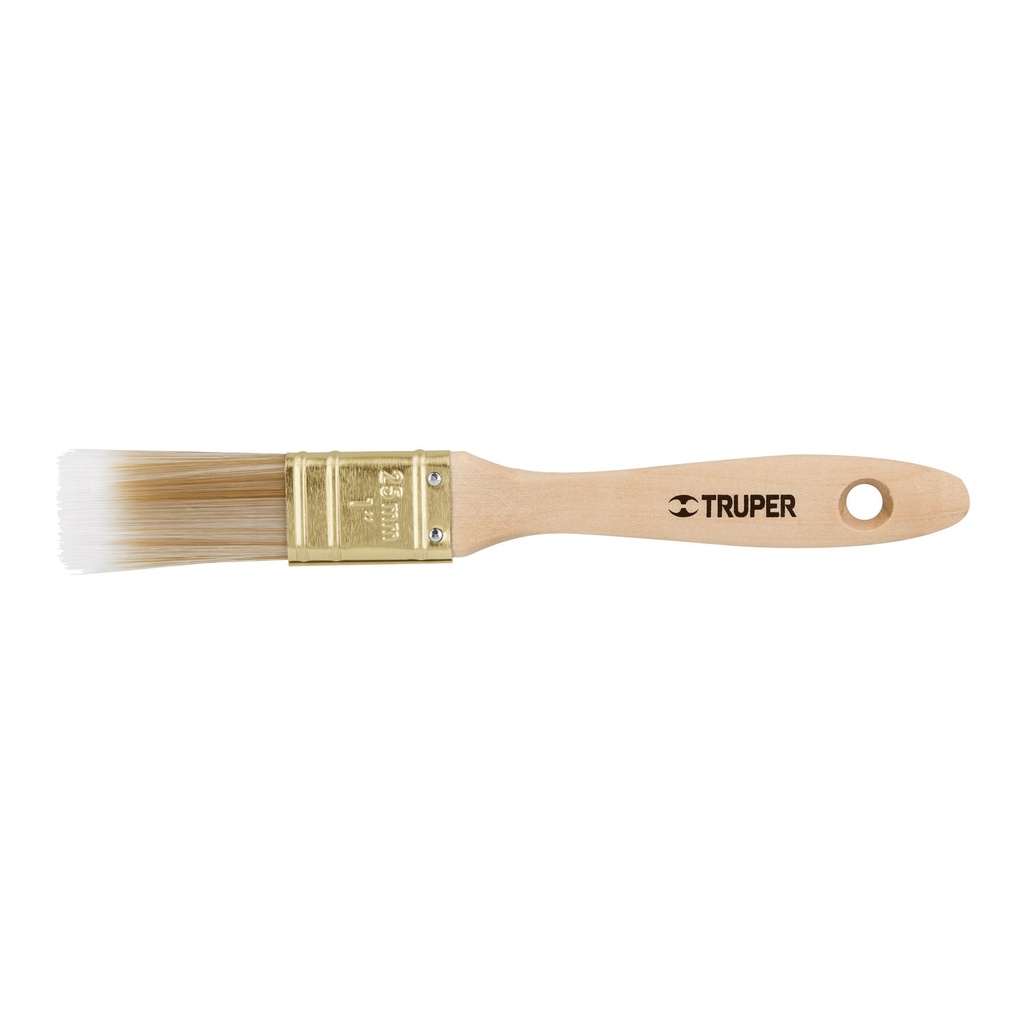 Brocha cerdas sinteticas 1' corte recto, mango de madera