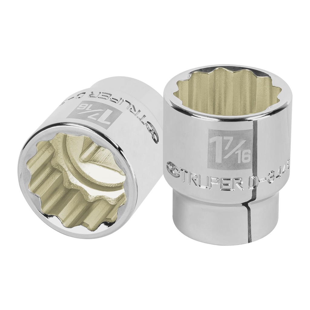 Dado de 1-7/16', 12 puntas, cuadro 3/4', Truper