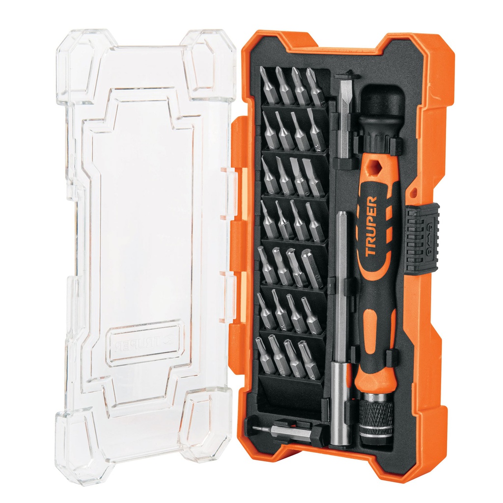 Desarmador de precision con 30 puntas y extension, Truper