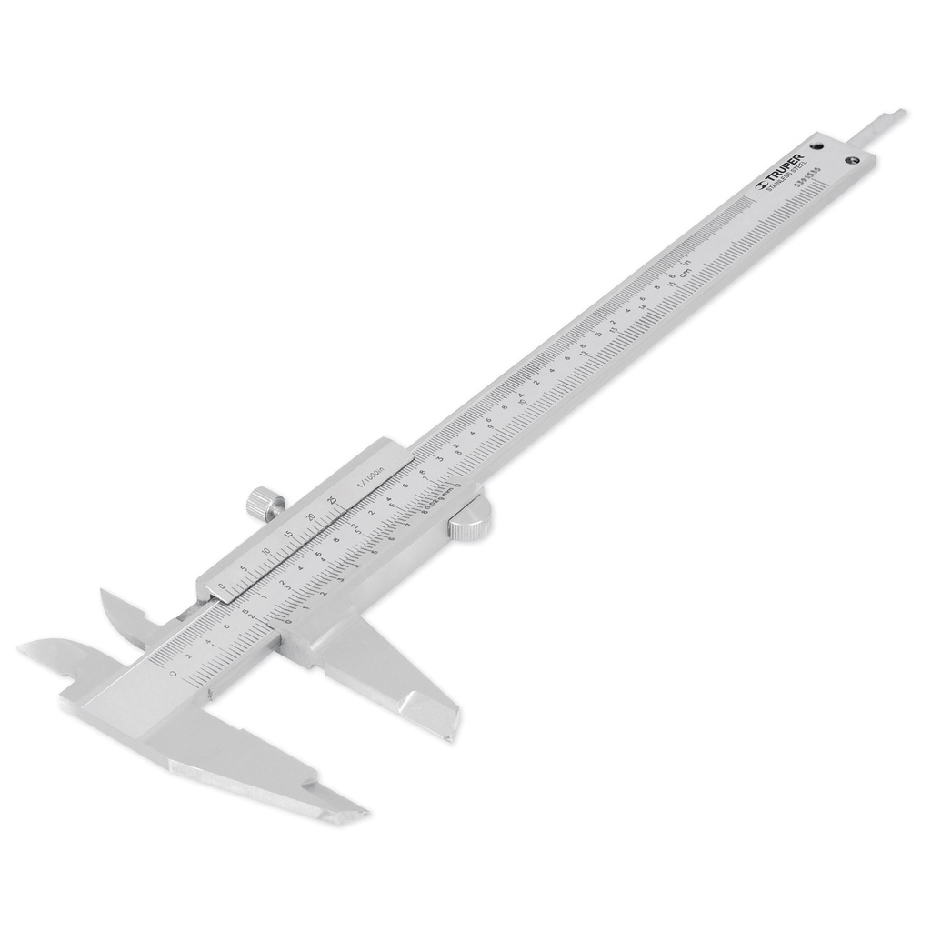 Calibrador vernier analogico 6' acero inox, std y mm, Truper