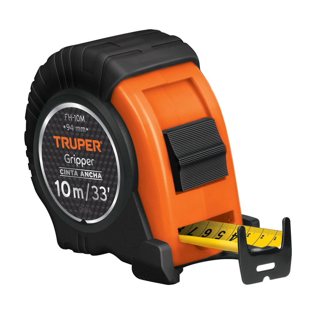 Flexometro Gripper contra impactos 10 m cinta 32 mm, Truper