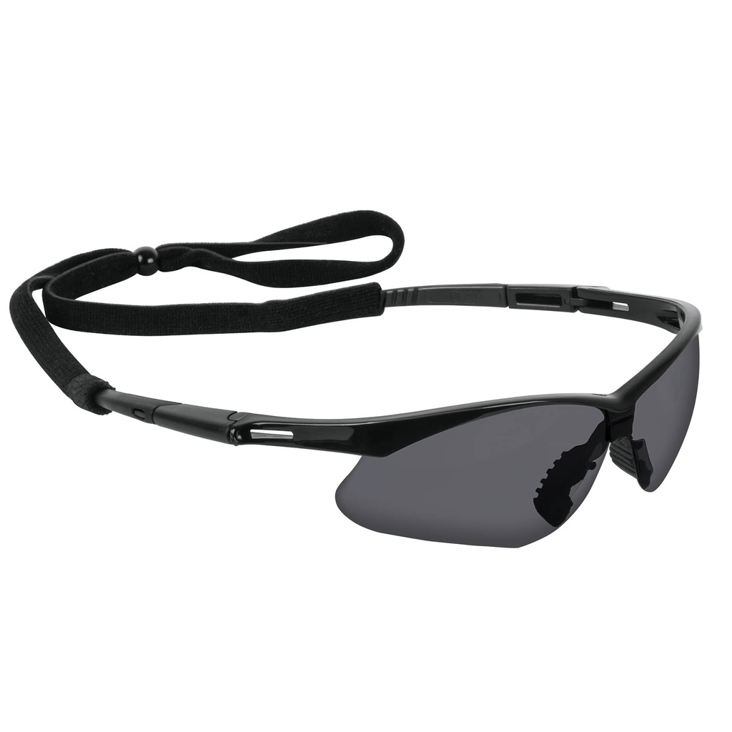 Lentes seguridad grises antiempaño c/cordon ajustable, Sport