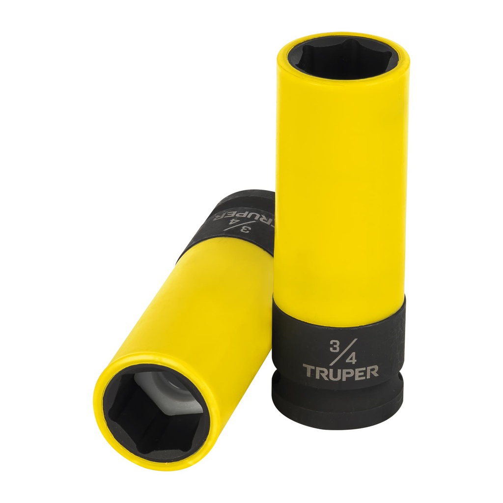 Dado largo impacto prot. plast. 3/4', 6 puntas, cuadro 1/2'