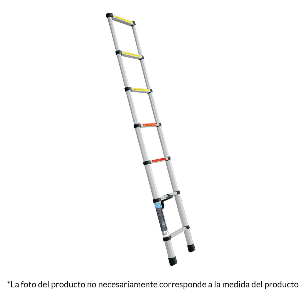 Escalera telescopica,13 peldaños, tipo II, capacidad 102kg