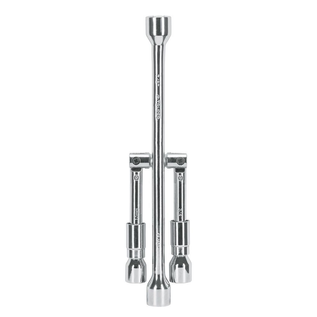 Llave de cruz 14' plegable pulida y cromada, Truper