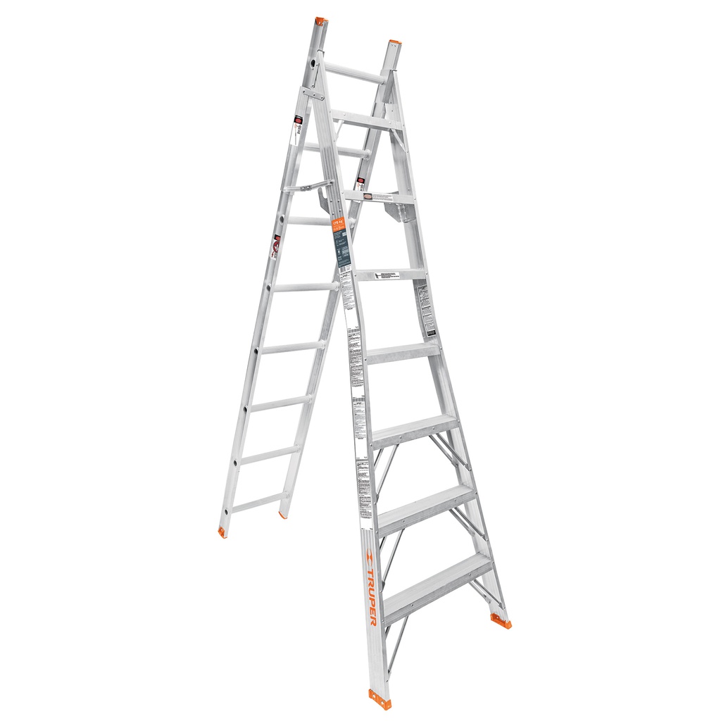 Escalera de combinacion, tipo ll, 15 escalones, Truper