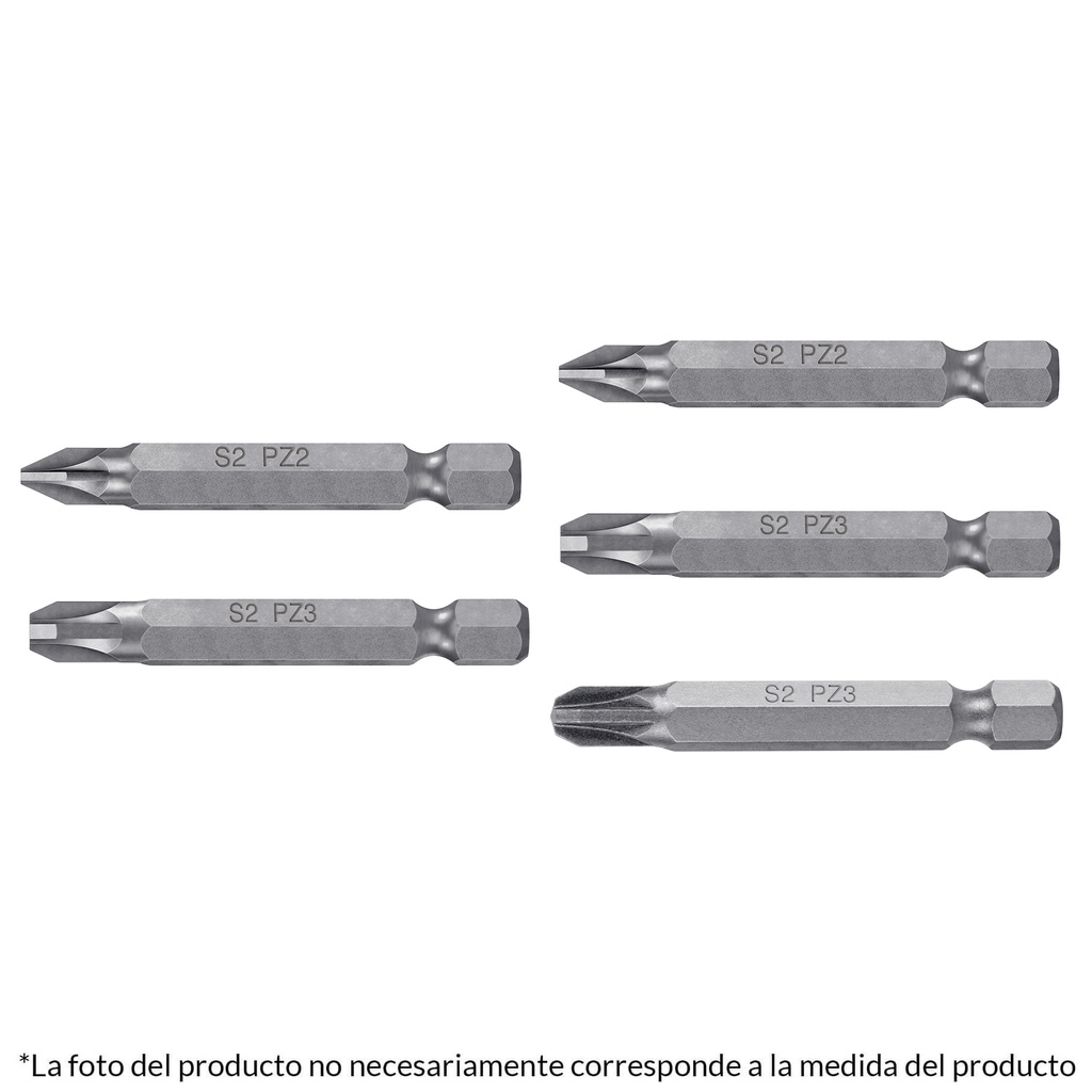 Estuche con 5 puntas pozidriv combinadas largo 2', Expert