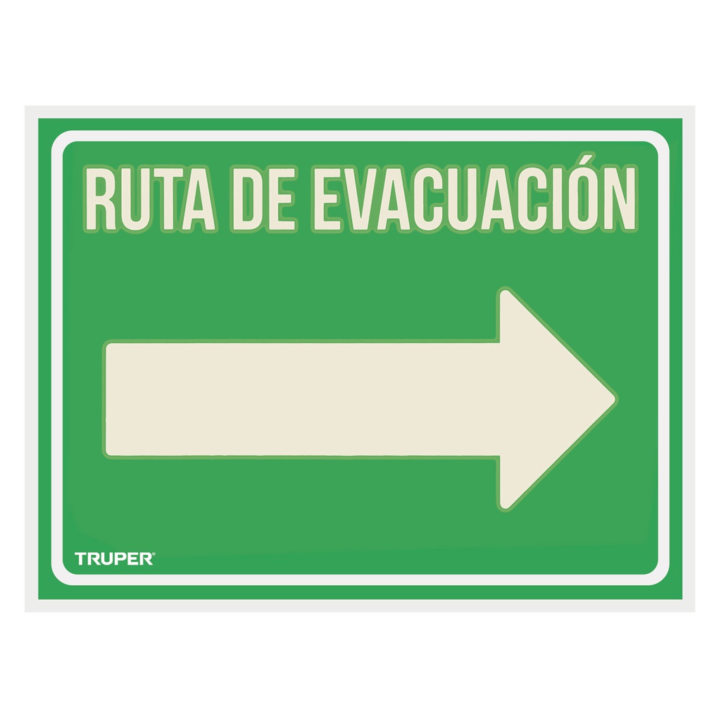 Letrero de señalizacion 'RUTA EVACUACION DERECHA',21 x 28 cm