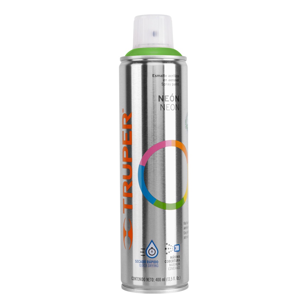 Pintura en aerosol, verde neon, bote esbelto, 400 ml