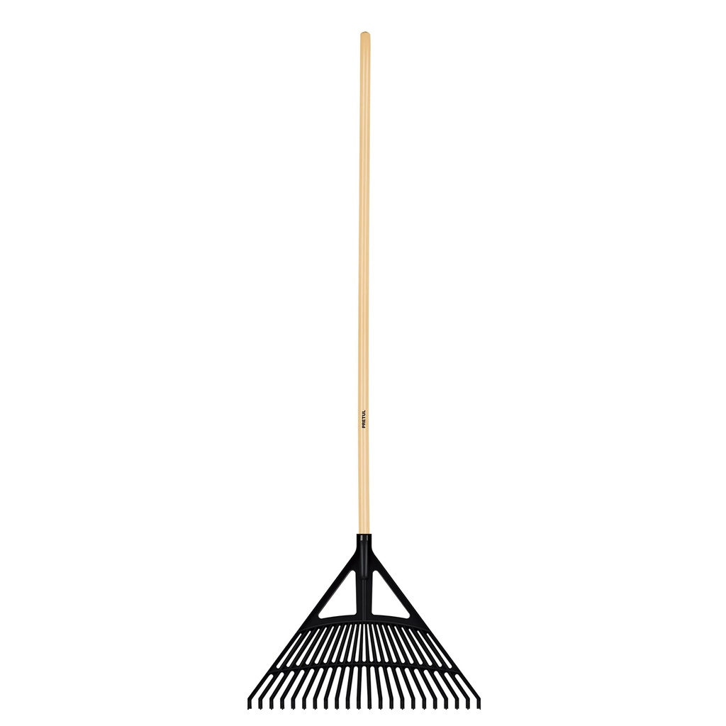 Escoba plastica p/jardin, flex. 22 dientes, mango 48',Pretul