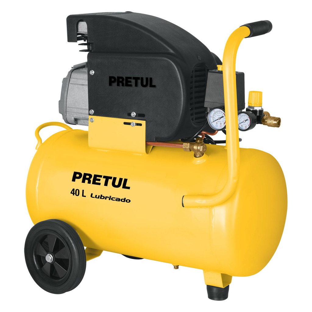 Compresor de aire, lubricado, horizontal 40L 3HP 127V Pretul
