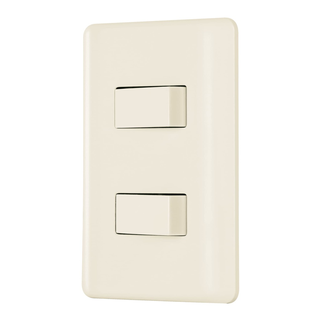 Placa armada, 2 interruptores, marfil, Volteck