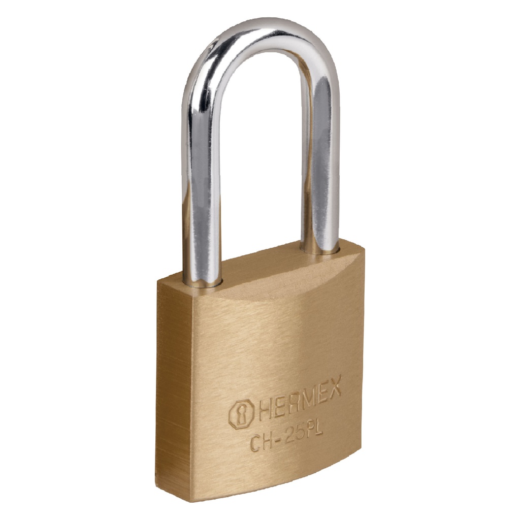Candado de hierro color laton 25 mm, largo, caja, Basic