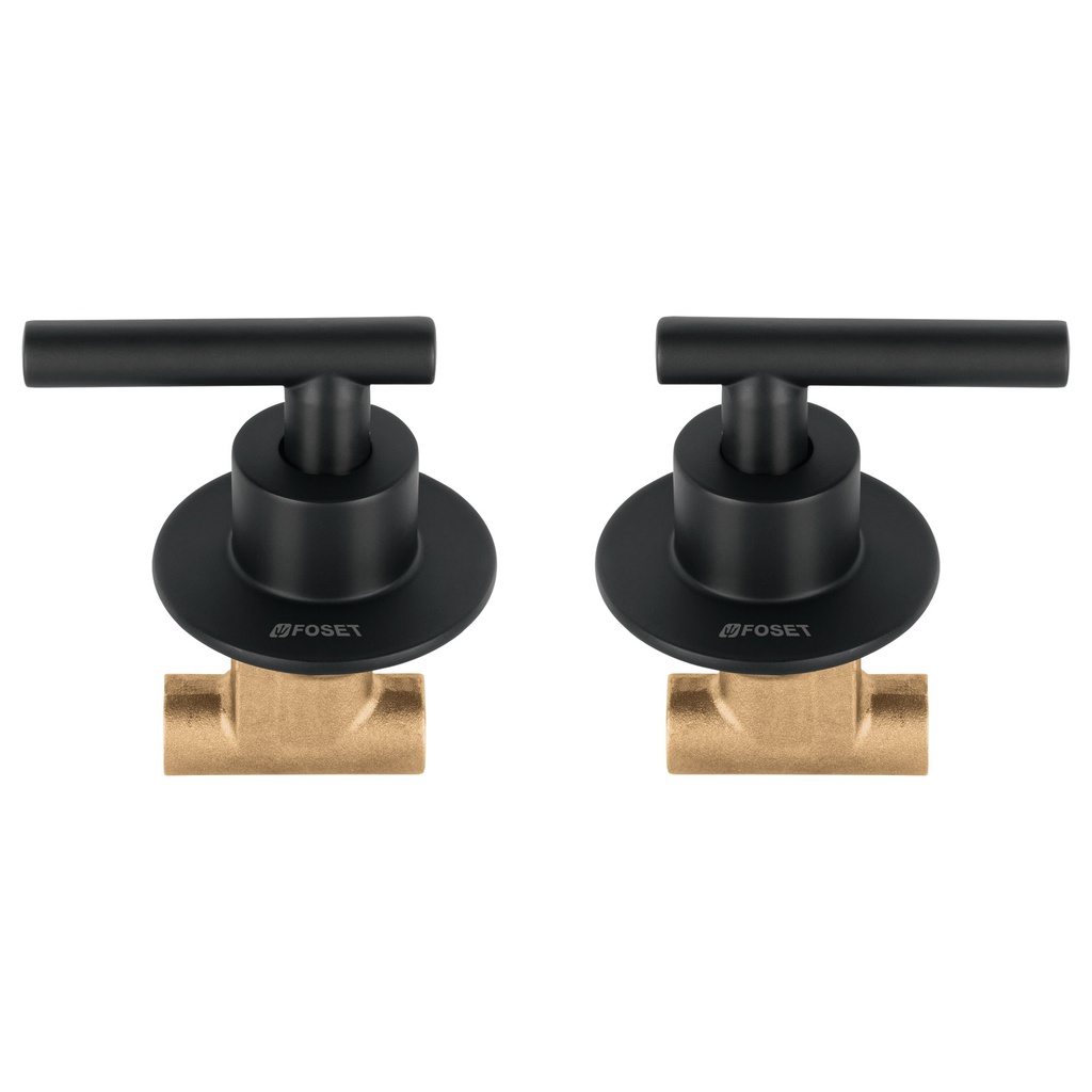 Juego llaves empotrar soldables, palanca negro, Tubig