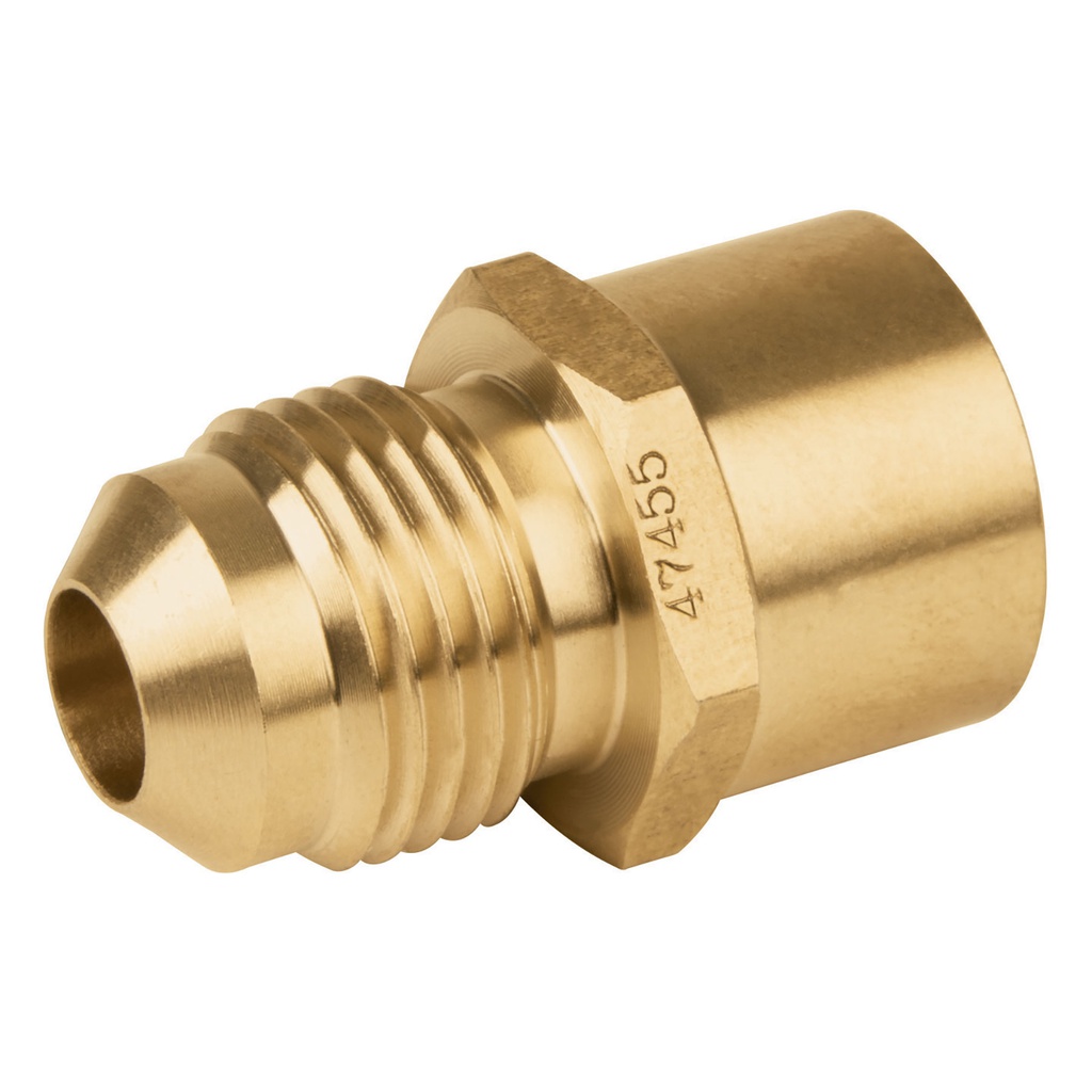 Conector flare soldable de laton, 3/8' x 1/2', Foset
