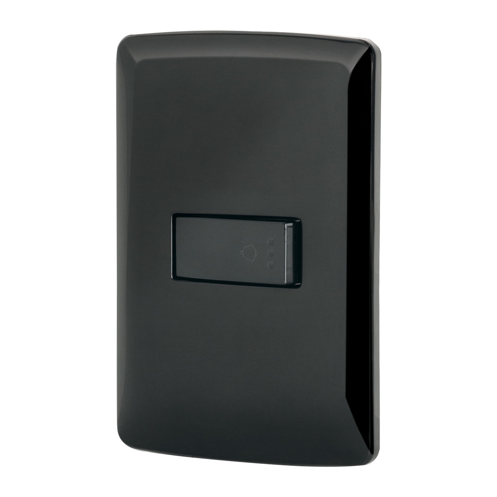 Placa armada con timbre, negro, linea Italiana, Volteck