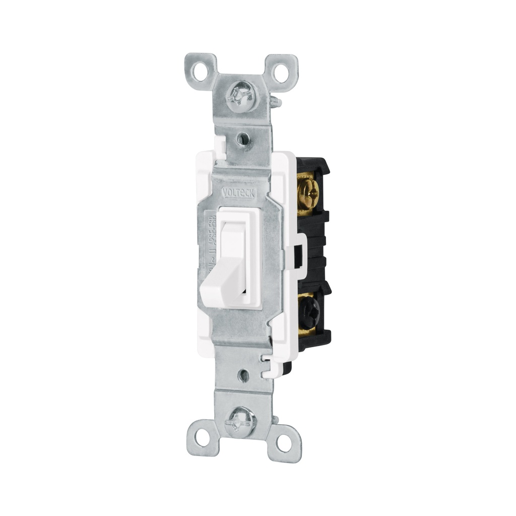 Interruptor vertical de palanca, 3 vias, Standard, blanco